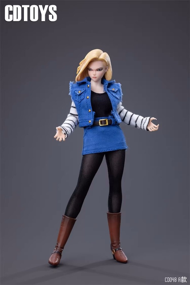 Cdtoys cd048A 1/12 Android 18 Female Head Sculpt &Clothing Suit Fit 6”Figure