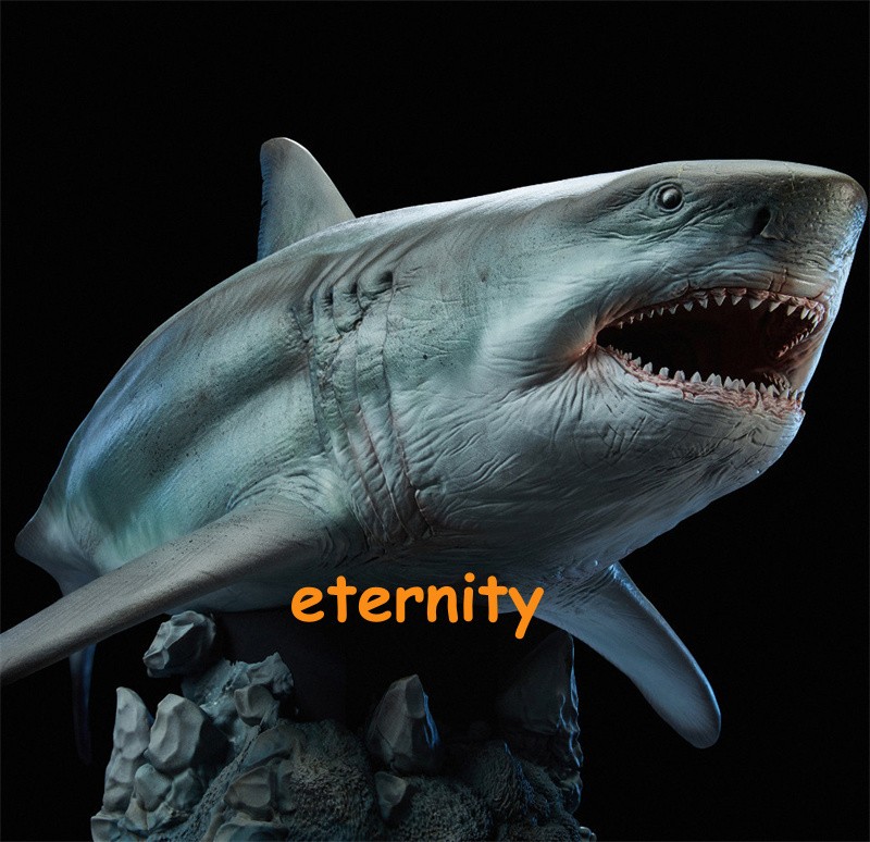 W-Dragon 1/35 Megalodon Prehistoric Shark Dinosaurs Model Statue Toy IN STOCK