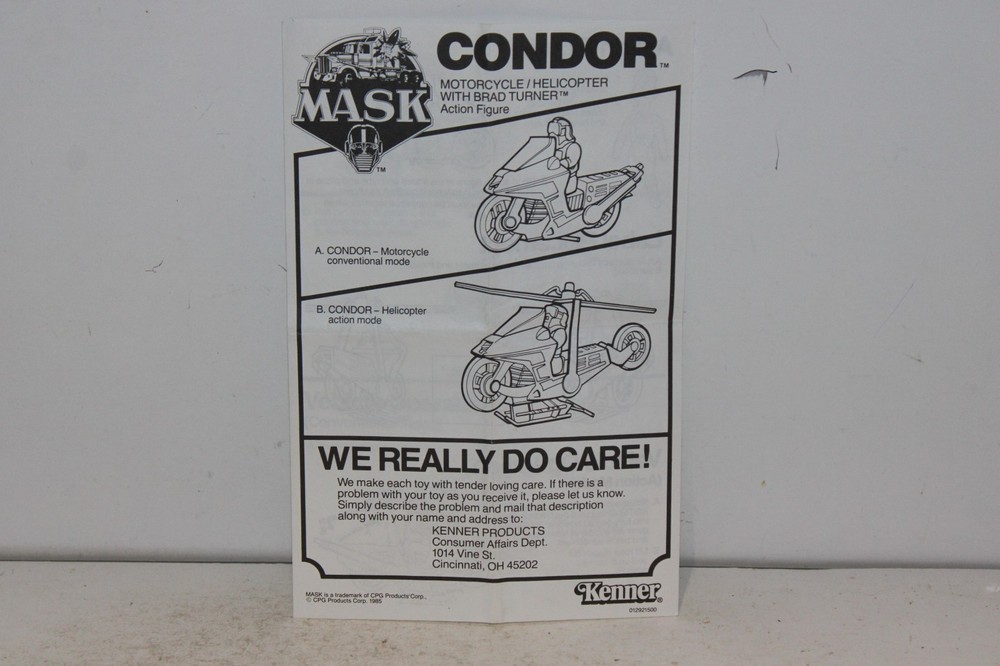 M.A.S.K. mask condor instructions