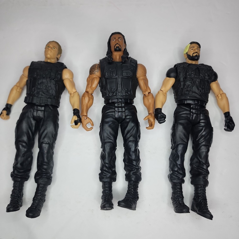 2013 WWE Mattel Basic The Shield Seth Rollins Roman Reigns Dean Ambrose Figures