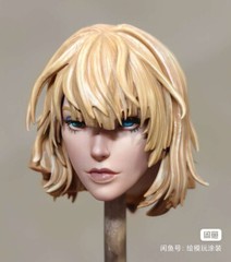 Painted 1:12 Short Haired Supergir Head Sculpt For 6″ Female Action Figure Body