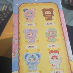 元气床族 Sweet Cloud Hug Mini 400% Bear Animation Figurine Pink Blue