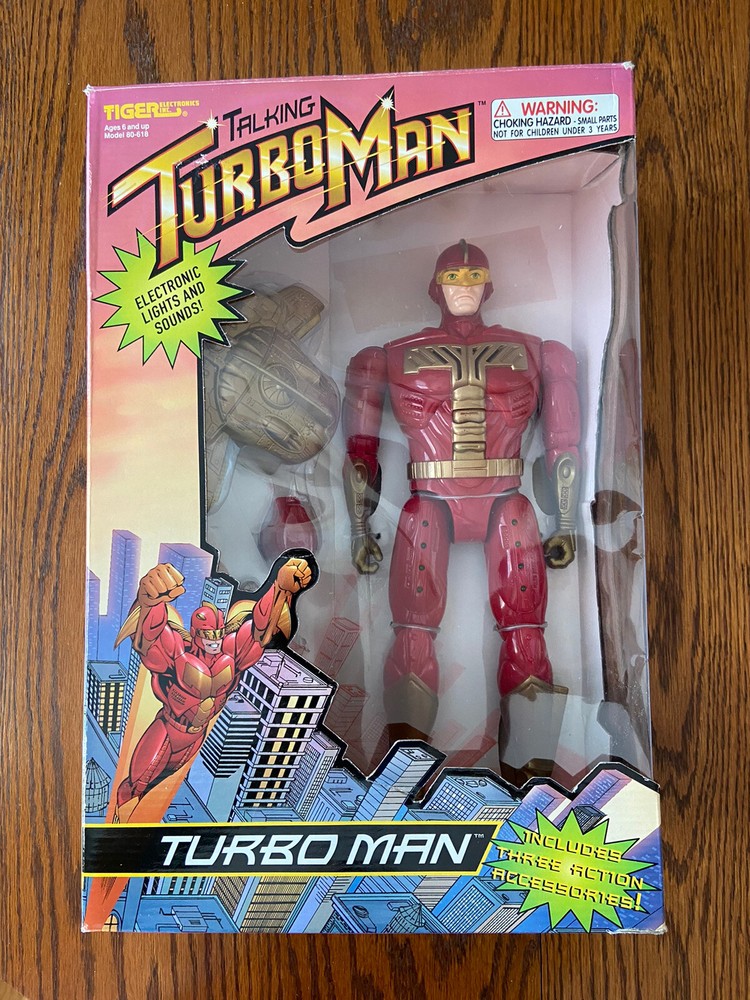 Tiger Electronics 80-618 1996 13 1/2in Talking Turbo Man Action Figure