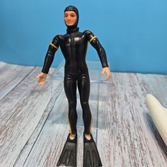 Mattel Vintage 6.5” 1969 Sea Devils Rick Riley Diver Figure Fins Lot