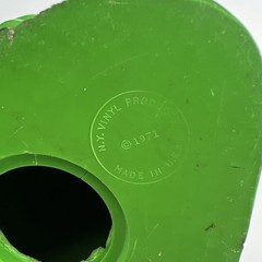 Vintage Sesame Street Bert Bank 1971 Vinyl Plastic Coin Bank Green
