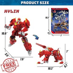 Wenbeier Red Animal Robot Transforming Figure Toy