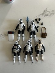 Star Wars Vintage Collection Biker Scout Troopers Riot Grogu Loose Lot