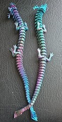 TWO (2) NEW 3D Printed 12″ Articulating Fidget Dragons Awesome Color!!