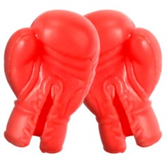 Red Pair of Plastic Toy Boxing Gloves for WWE & AEW Wrestling Action Figures