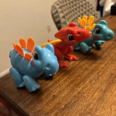 Set Of 3 – Tolo First Friends Dinosaurs Toddler Toys Pterodactyl And 2 Stegs