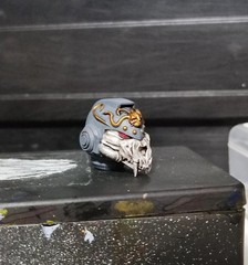 Premium Painted Wolf Male Head Sculpt Helmet Model For DIY Action Figure