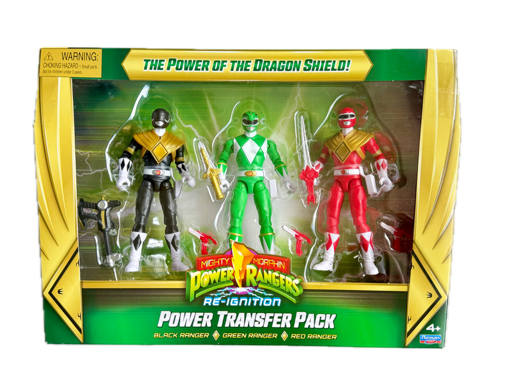 Mighty Morphin Power Rangers Re-Ignition Power Transfer 3 Pack | Black Green Red