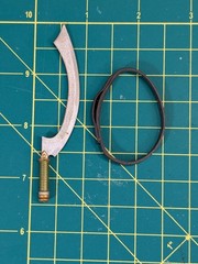 Mythic Legions Four Horsemen Curved Sword & Brown Chest Strap “I SHIP DAILY”