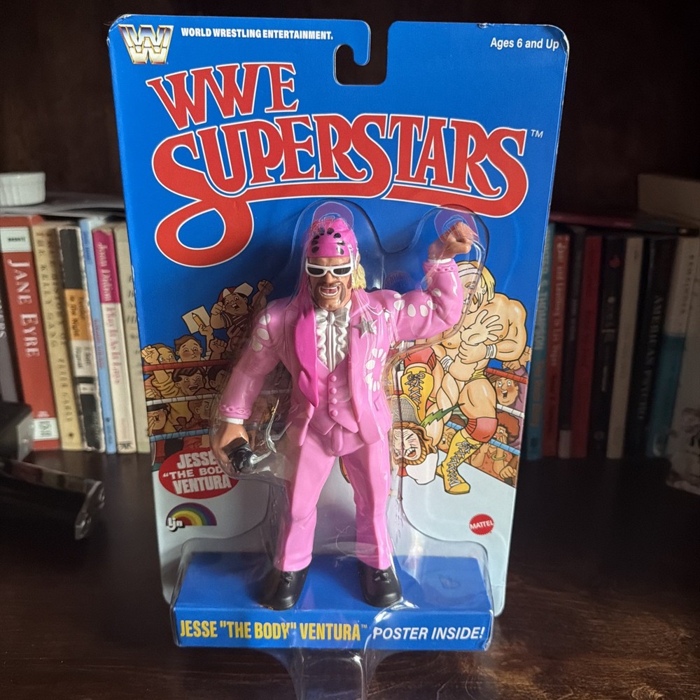 Mattel WWE Superstars Jesse “The Body” Ventura Blue Card Figure + Poster LJN