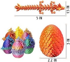 12 Pcs Random 3D Printed Dragon Eggs with Dragon inside Easter Basket Stuffers,
