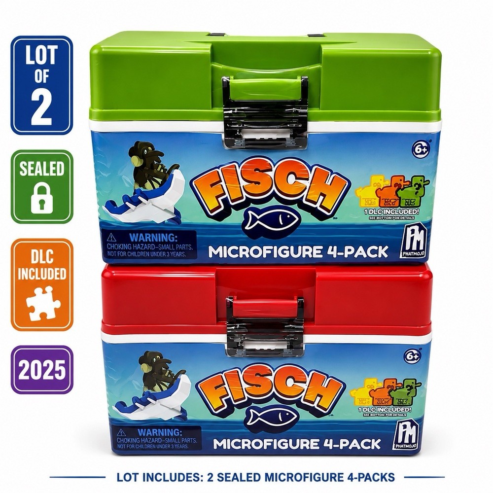 Lot Of 2 Fisch Microfigure 4 Packs & DLC Codes. Sealed 2025