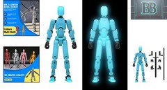 T13 Glow in the Dark Blue 3D Action Figure – Fully Articulated Collectible