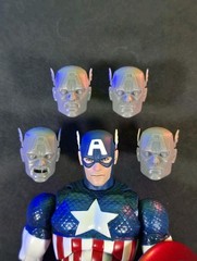 Custom 3D-printed Mafex Marco Checchetto Styled Captain America Heads
