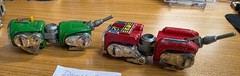 Vintage Bandai 1981 VOLTRON BLUE, YELLOW, RED, GREEN LIONS All 4 Taiwan Die Cast