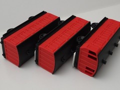 Custom LB&SCR Red Stroudley Coach Set (3) Spoke Wheels Printed for Trackmaster