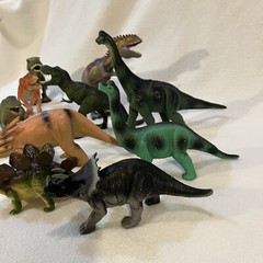 Lot of 14 Mixed Toy Plastic Rubber Dinosaurs Brachiosaur, T-Rex, Stegosaurus …