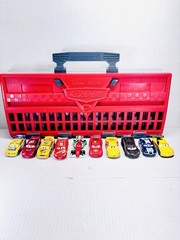 Disney Pixar Movie Cars 2 World Grand Prix 10 Car Launcher Case + 10 Racers Crew