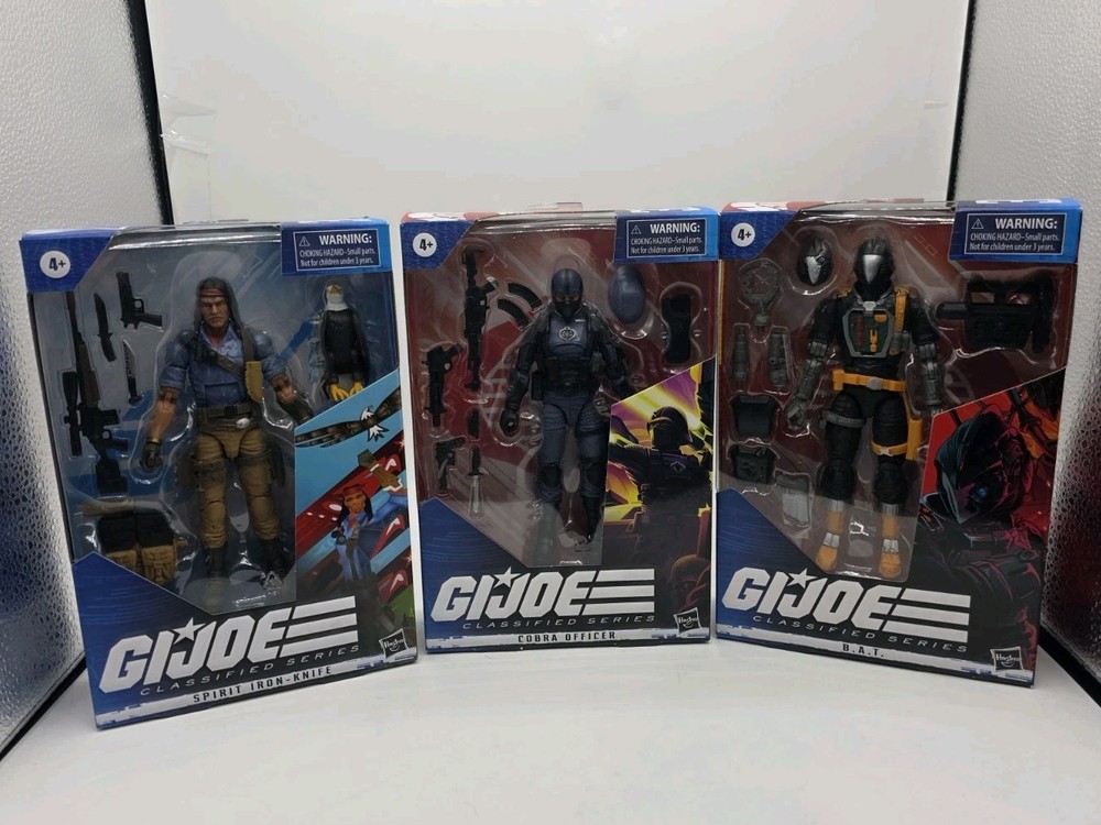 GI Joe Classified Spirit Iron-Knife Cobra Officer & B.A.T 6” 3 Action Figures
