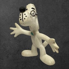 Wham-O Mr Peabody Posable Toy 3.5in White 1972 Jay Ward Vintage 70s