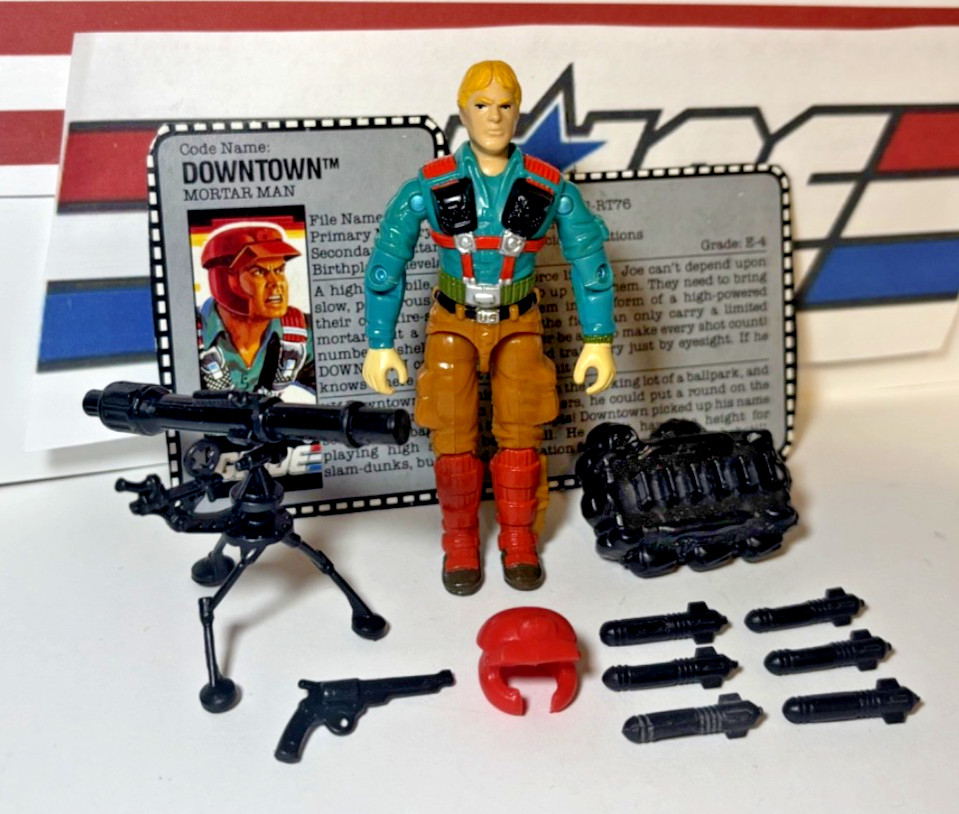GI Joe Downtown 1989 v1 *100% COMPLETE w/File Card, Excellent!* Vintage ARAH Lot