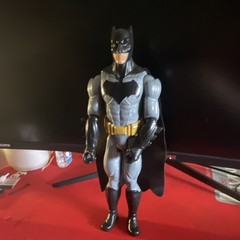 Batman Action Figure w/ Cloth Cape, Gray/Black/Gold, Plastic/Fabric