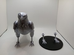 Retro Silverhawks Tally Hawk statue figure 7″ 3D printed metallic silver plastic