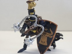 Papo Medieval Knight Action Figure Fantasy Cavalry Horse Bull Black Gold Ox Cow
