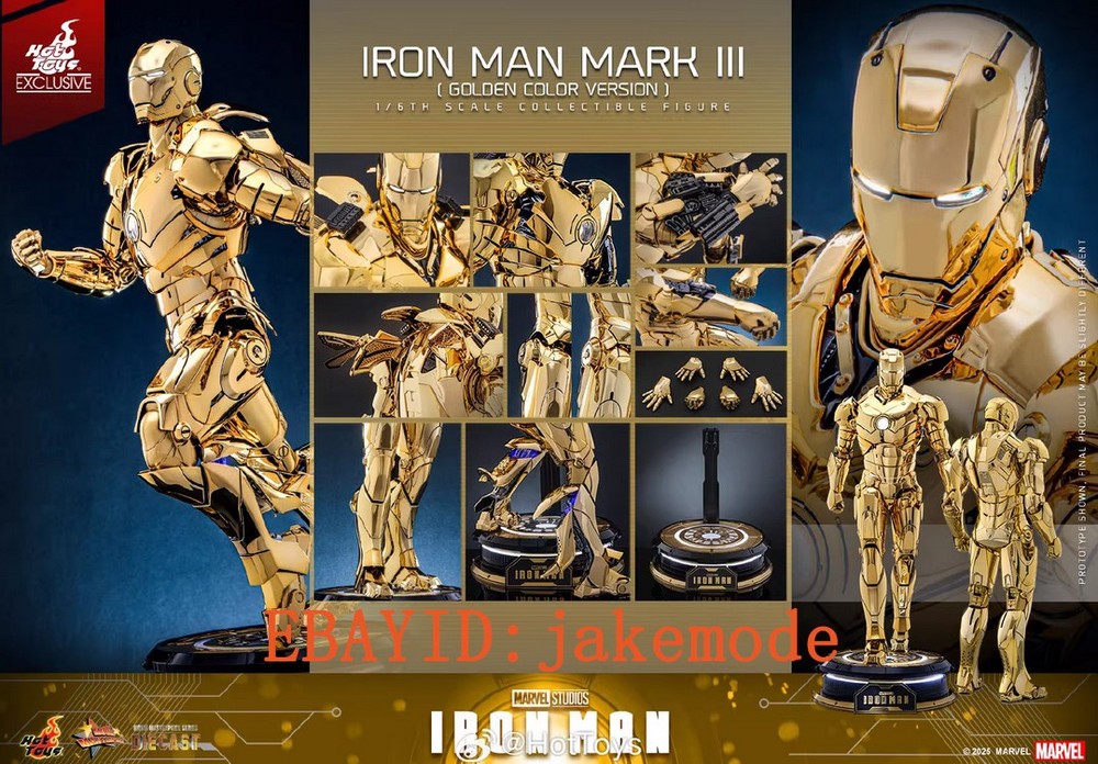 HOTTOYS HT MMS764 Iron Man Electroplated Bright Gold MK3 Limited Edition Figure