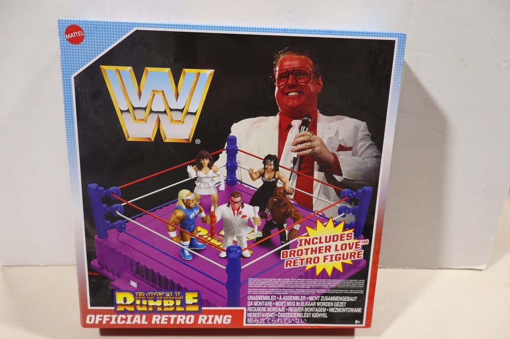 WWE Royal Rumble Official Retro Ring 2024 with Brother Love Retro Figure New