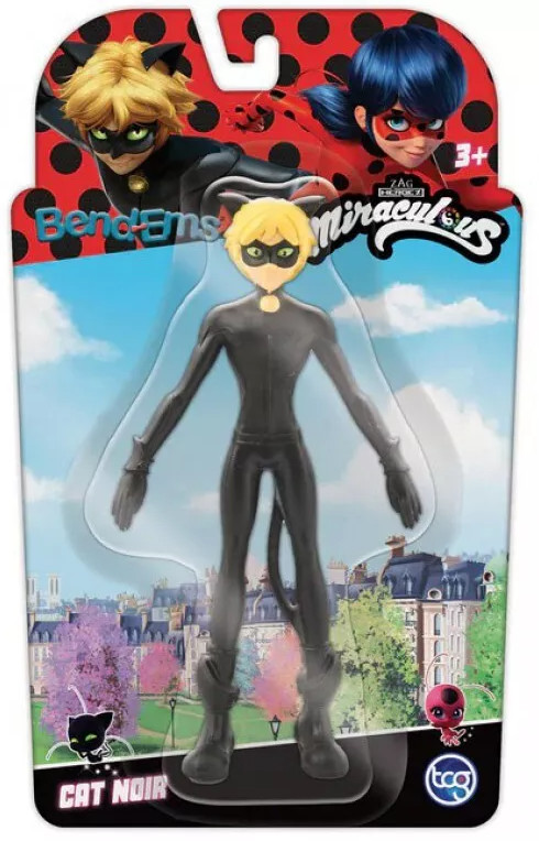 Bend-Ems Miraculous Cat Noir bendable toy figure NJ Croce 50484