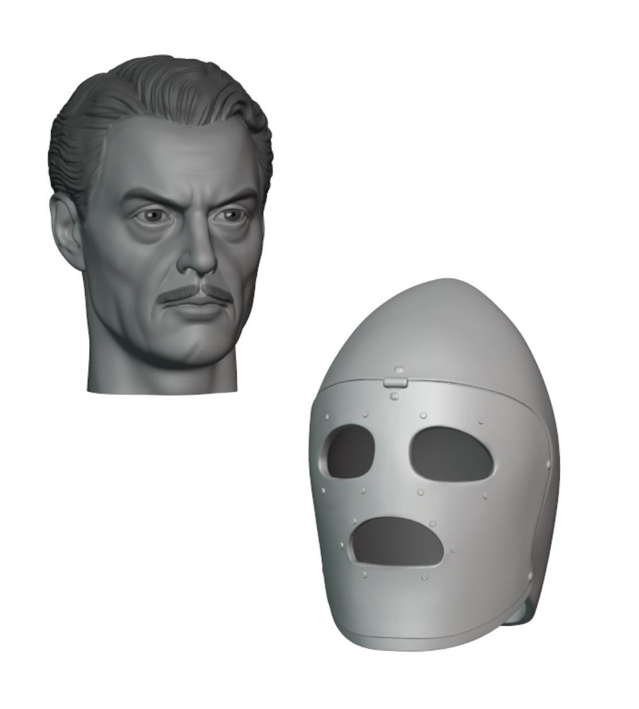King of the Rocket Men Custom Action Figure Head 1:9 or 1:6 Mego