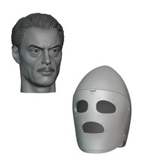 King of the Rocket Men Custom Action Figure Head 1:9 or 1:6 Mego