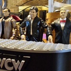 WWE Mattel WCW/NWO Monday Nitro Announce Table With Changeable Logos Accessory
