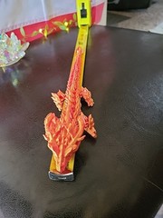 Red Orange 3D Printed Articulated Dragon Fidget Toy Flexible Full Articulated