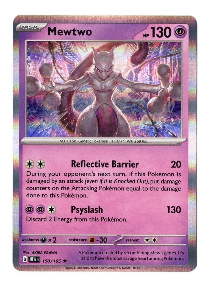 Pokemon – Mewtwo – 150/165 – Scarlet & Violet – 151 English Holo Rare Card