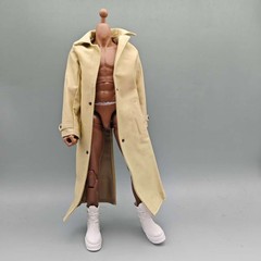 1/6 Khaki Coat Male Trench Windbreaker clothes model for 12in Thin Action Figure