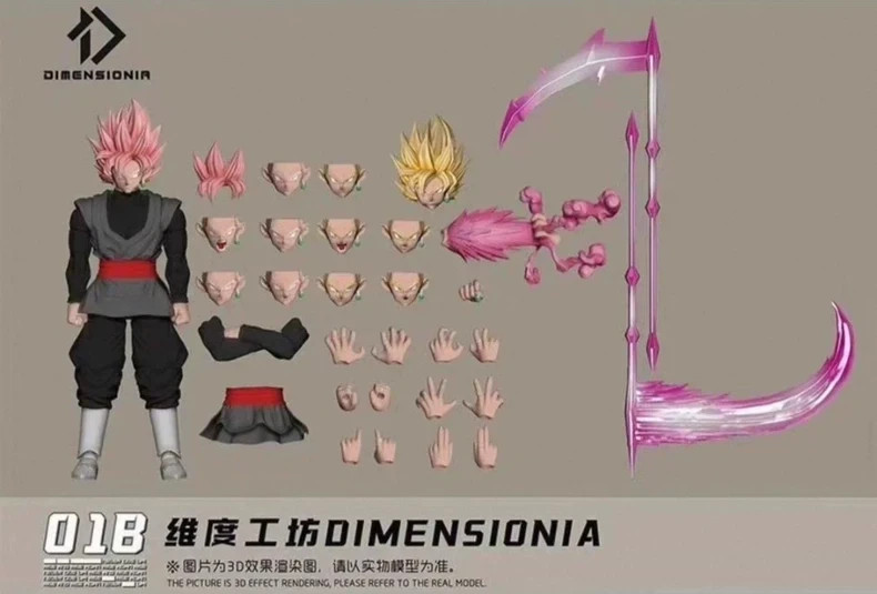 DIMENSIONIA 01B God Defier Goku Black 1/12 Scale Action Figure In Stock IN BOX