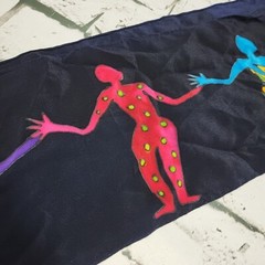 Rainbow Art Community Tribal Scarf Unsex One Size Silky Feel 50″ X 7.5″