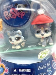 Littlest Pet Shop NIB Sleddin’ Fun # 1683 1684 Mommy & Baby Gray Husky Globe New