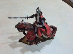 Papo Demon of Darkness Red Knight Action Figure on Horse With Swords