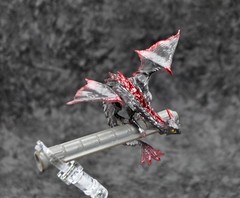 gashapon capsule finger cuff dragon mascot metallic red black 3″ figure