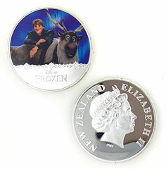 4 PCS Frozen Coins Silver Plated Collectibles Gift Anna Elsa Birthday Christmas