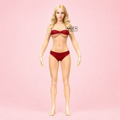 Custom PHICEN 1/6 scale Blonde Hair Pale Female L Bust Seamless Figure Full Set