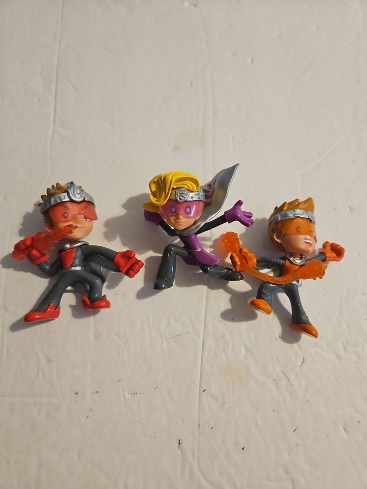 Ninja Kidz Club Lot Of 3 Figures Paxton Ashton And Payton Figures Pvc