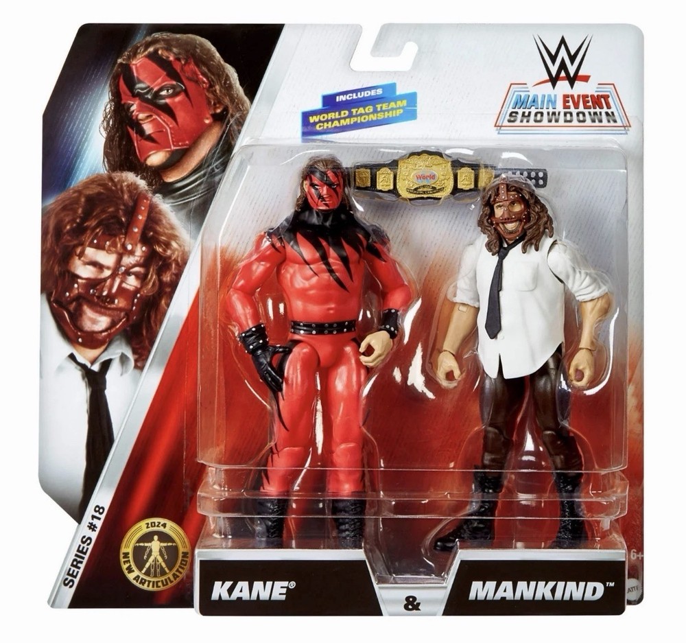 WWE Main Event Showdown Mankind & Kane 2-Pack Series # 18, Mattel, NEW 🔥 🔥